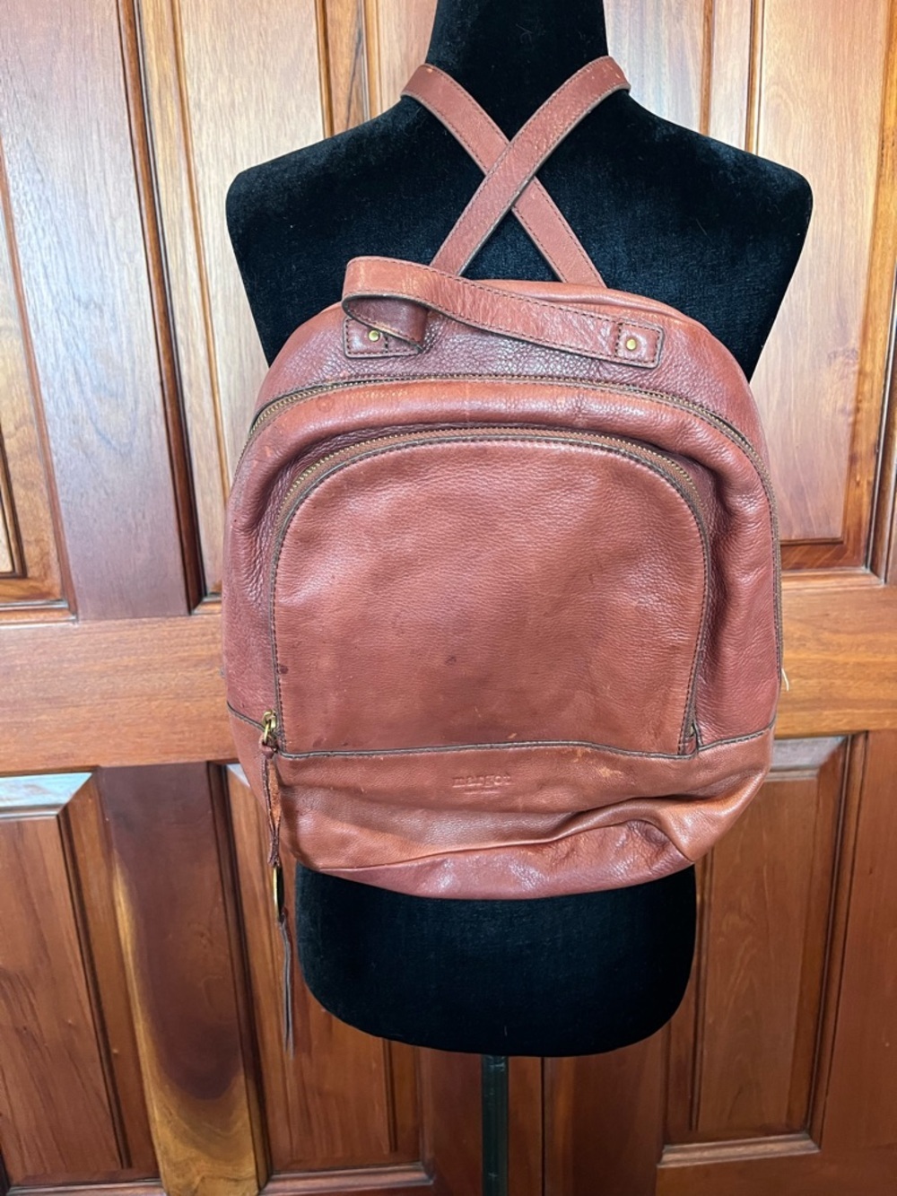 Margot New York Kimmie Cognac GENUINE LEATHER Women's Backpack